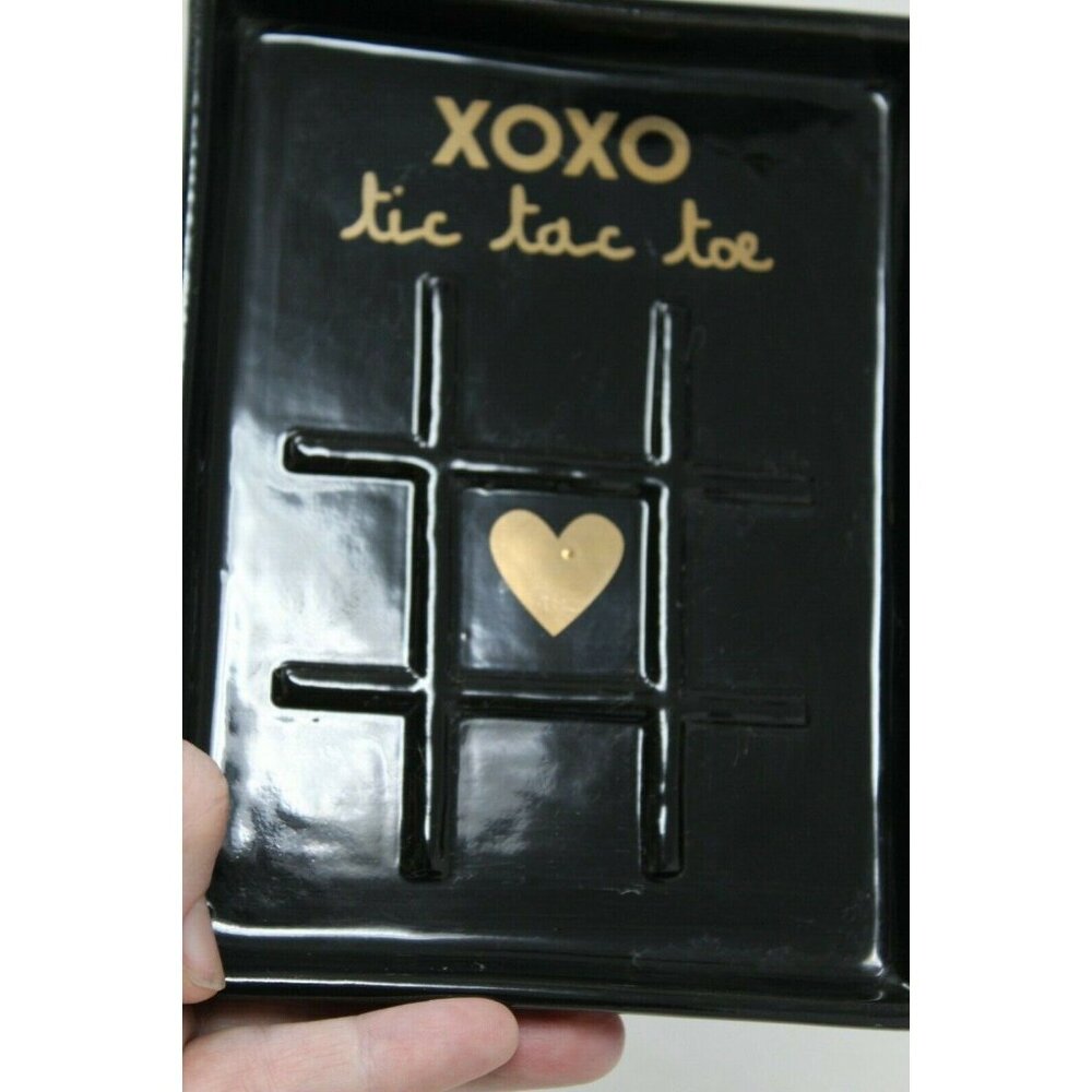 MAGENTA Black XOXO Tic Tac Toe Mug Coffee Cup & Tray Rae Valentine Love NEW S2 - Picture 9 of 9